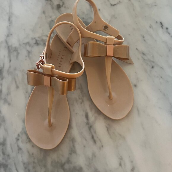 Ted Baker Jelly Ankle Strap Sandals with Bow - Size 7 - Picture 4 of 6